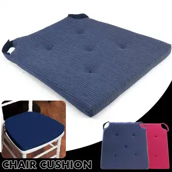 

2 Colors Cushion European Striped Cotton Polyurethane Foam Soft Comfortable Pad Sofa Cushion Chair Cushion With Fixing Belt