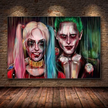 

Diamond embroidery Harley Quinn movie poster full square round diamond embroidery portrait diamond cross stitch wall decoration