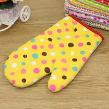 1 шт., повседневная теплоизоляция для выпечки, практичная цветная хлопковая смесь, моющаяся, с принтом в горошек, защитная домашняя кухонная прихватка