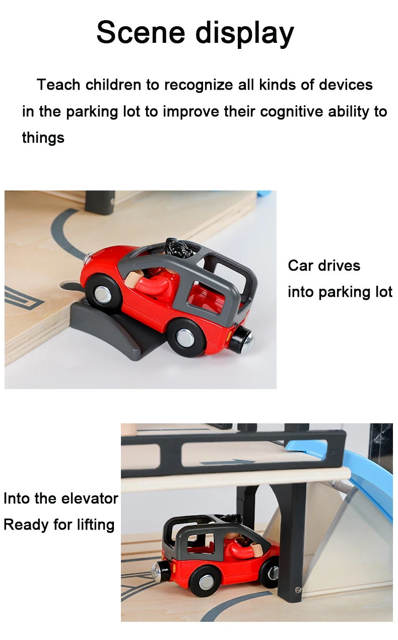 Children's Parking Lot Educational Toy Car Model Car 2 Boy 4 Girl 5 Track Glider Toys For Children Wooden Cars Wooden Railway