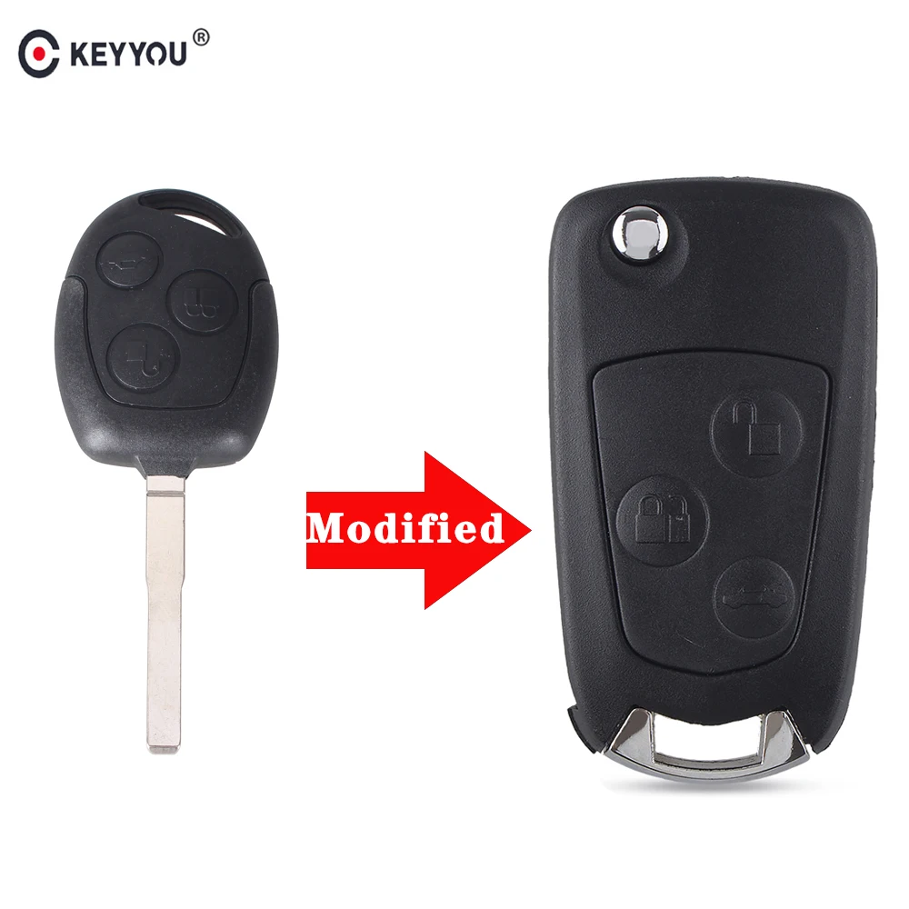 KEYYOU 3 кнопки модифицированный складной дистанционный чехол для ключа автомобиля