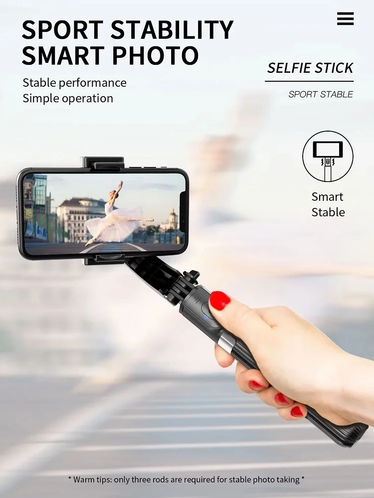 Broker Handheld Gimbal Mobile Phone Selfie Stick For iPhone/Android 3 D-2