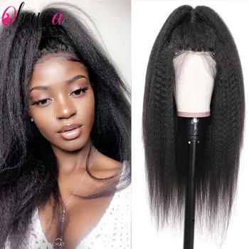 

Obama hair Kinky Straight wig 360/full Lace Front Human Hair Wigs Yaki Straight Wig Pre Plucked Lace Frontal Wig With Baby Hair