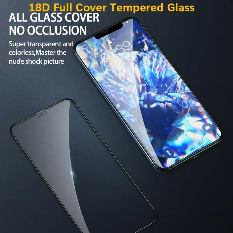18d Full Cover Tempered Glass On For Iphone 13 Pro Max Screen Protector