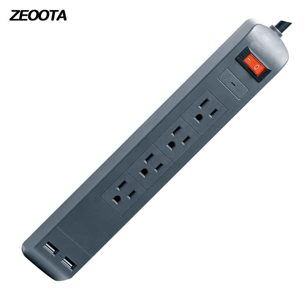 

Multiple Electric Power Strip Extension Sockets with USB US Plug Outlets Surge Protector Overload Protection with 6ft/1.8m Cord