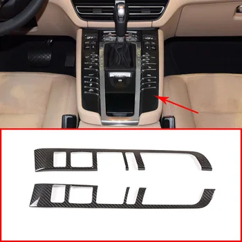 

For Porsche MACAN 2014-2020 Real Carbon Fiber Central Gear Panel Control Decoration Panel Interior Car Accessories
