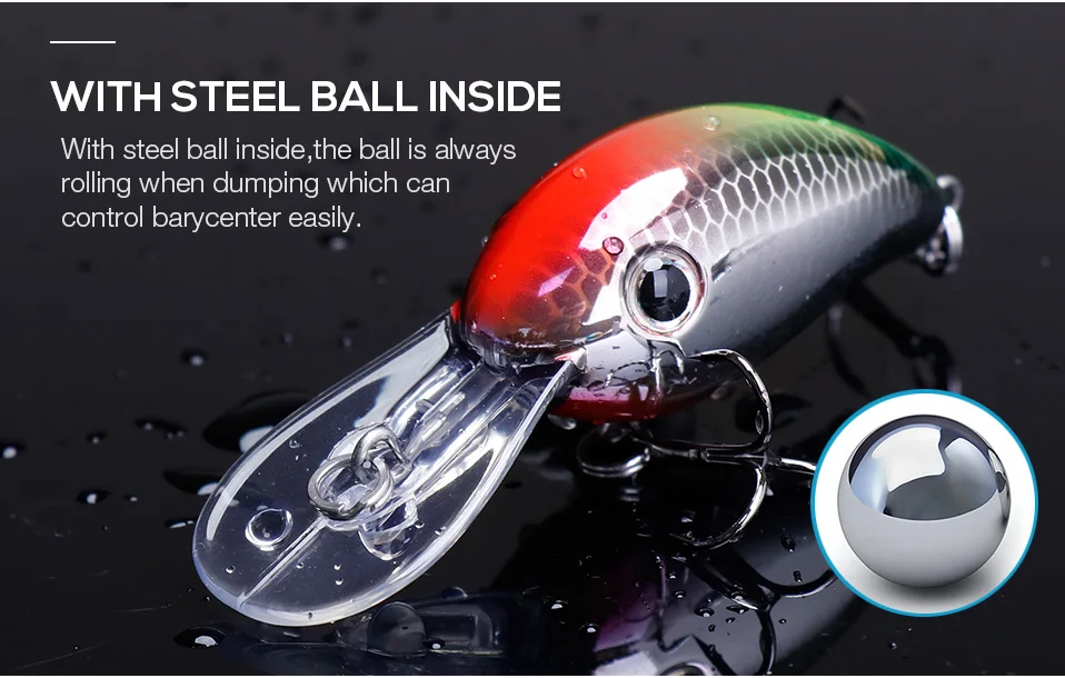 TREHOOK 5cm 10.4g New Rattling Crankbaits Fishing Wobblers Artificial Bait Hard Lure Floating Fishing Lures For Fishing Tackle 013