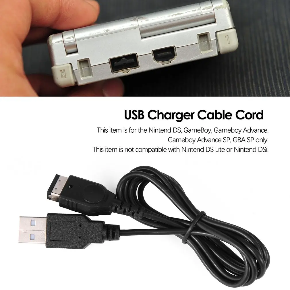 1 шт. 1,2 м черный usb зарядка Advance сетевой шнур зарядное устройство кабель совместимый для GBA для GameBoy для nintendo для NDS