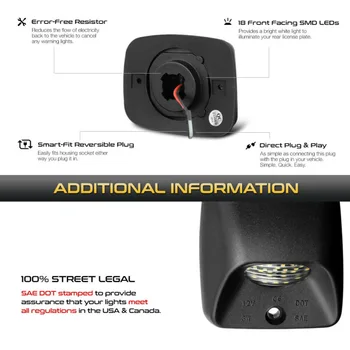 

Diamond White License Plate Light Lamp Replacement Parts 1 Pair Exterior