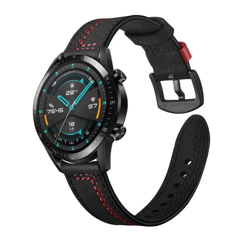 Кожаный сменный ремешок для часов huawei, часы GT 46 мм, Браслеты Для huawei, часы GTwatch, браслет, ремешок