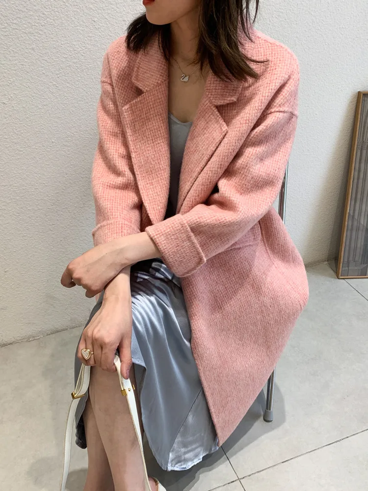 KMETRAM Autumn Winter Coat Women Wool Coat Female Jacket Double Side Woolen Coats Korean Long Jackets Manteau Femme MY4512
