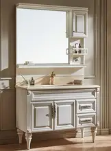  Bathroom American oak bathroom cabinet combination floor-standing wash basin sink solid wood wash basin toilet 