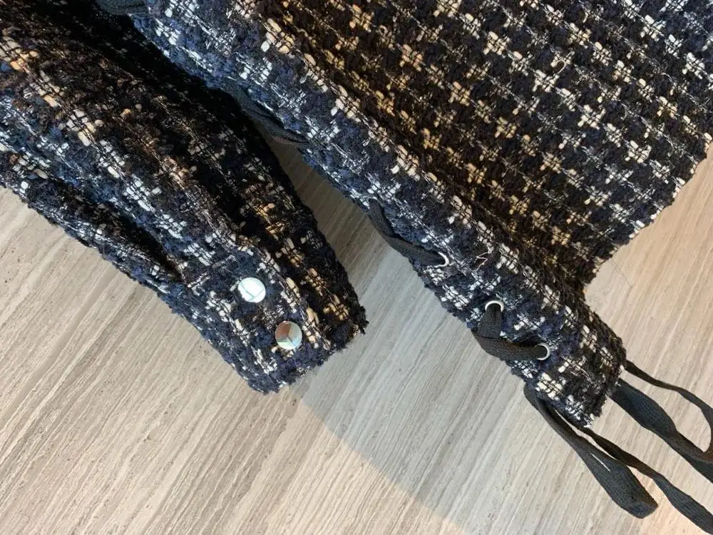 2019FW роскошная женская твидовая Свободная куртка пальто Женская Высококачественная верхняя одежда оверсайз пальто rmsx 9,21