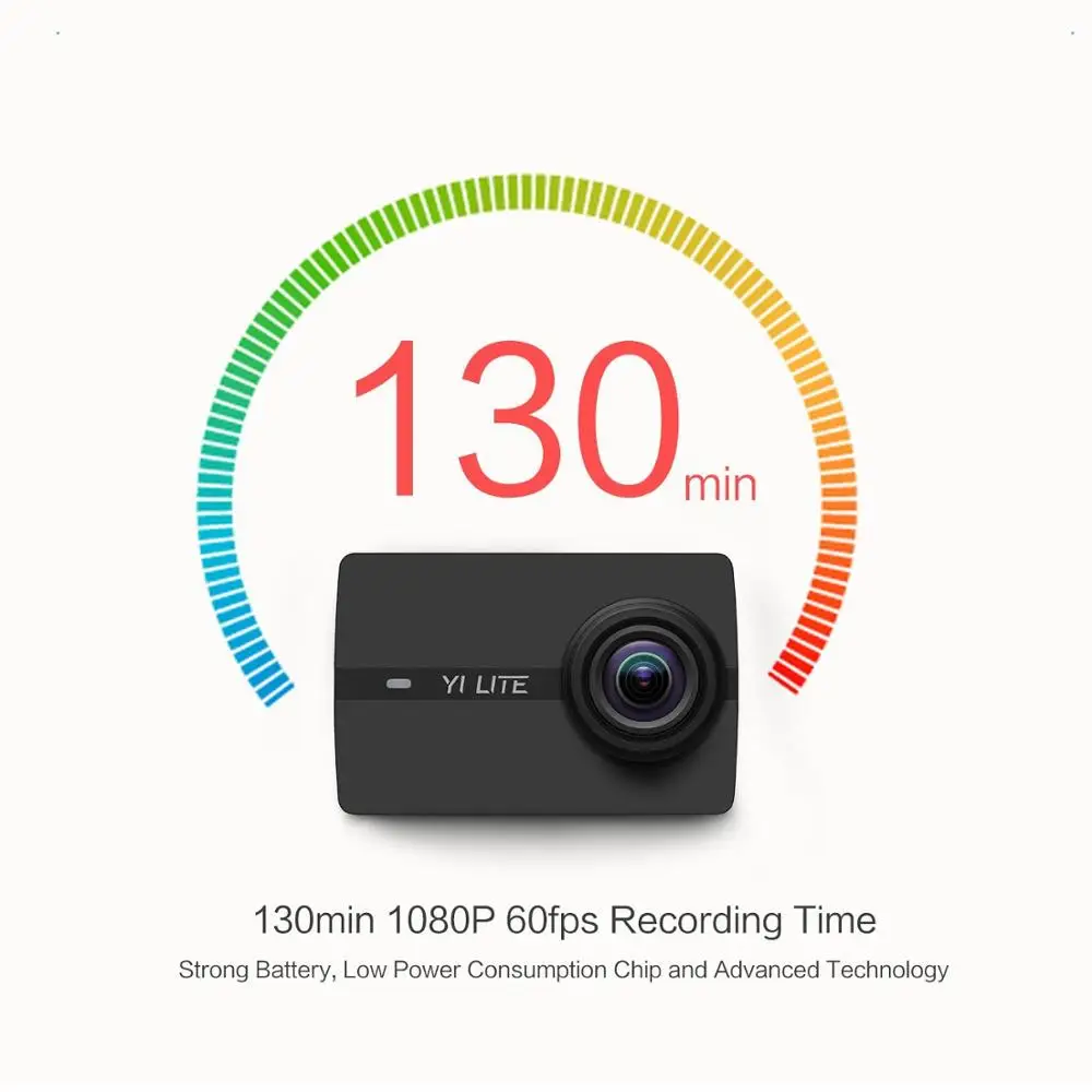 YI Lite Action Camera 16MP Real 4K Sports Camera with Built-in WIFI 2 Inch LCD Screen 150 Degree Wi