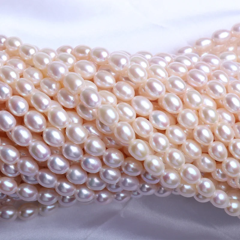 Natural Freshwater Pearl AAA Grade Rice Shape Loose Beads 7-10mm Neckalce For DIY Jewelry Making Necklace Bracelet Accessories