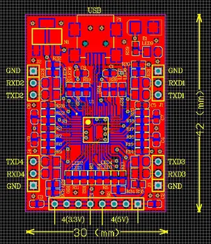 

USB to 4TTL Module XR21V1414IM48 Serial Port Extension 4 Serial Ports