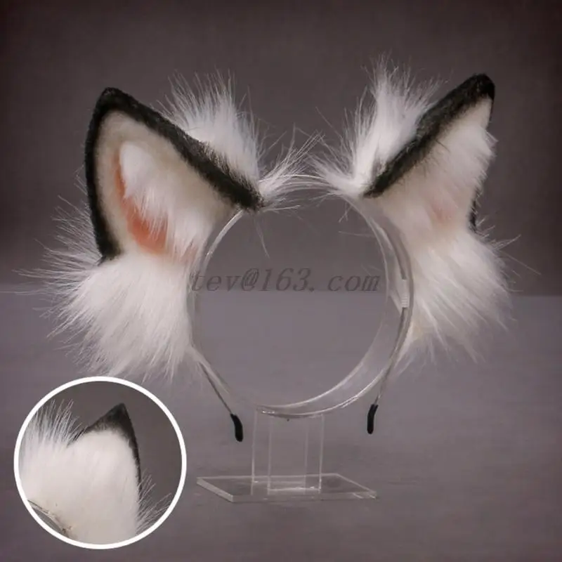 Lovely Animal Faux Fur Wolf Ears Headband Realistic Furry Fluffy Hair Hoop Lolita Anime Masquerade Cosplay Costume wonder woman costume