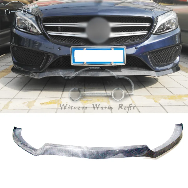 Передний бампер из углеродного волокна для Mercedes-Benz C Class W205 C180 C200 Sport Bumper Coupe Sedan