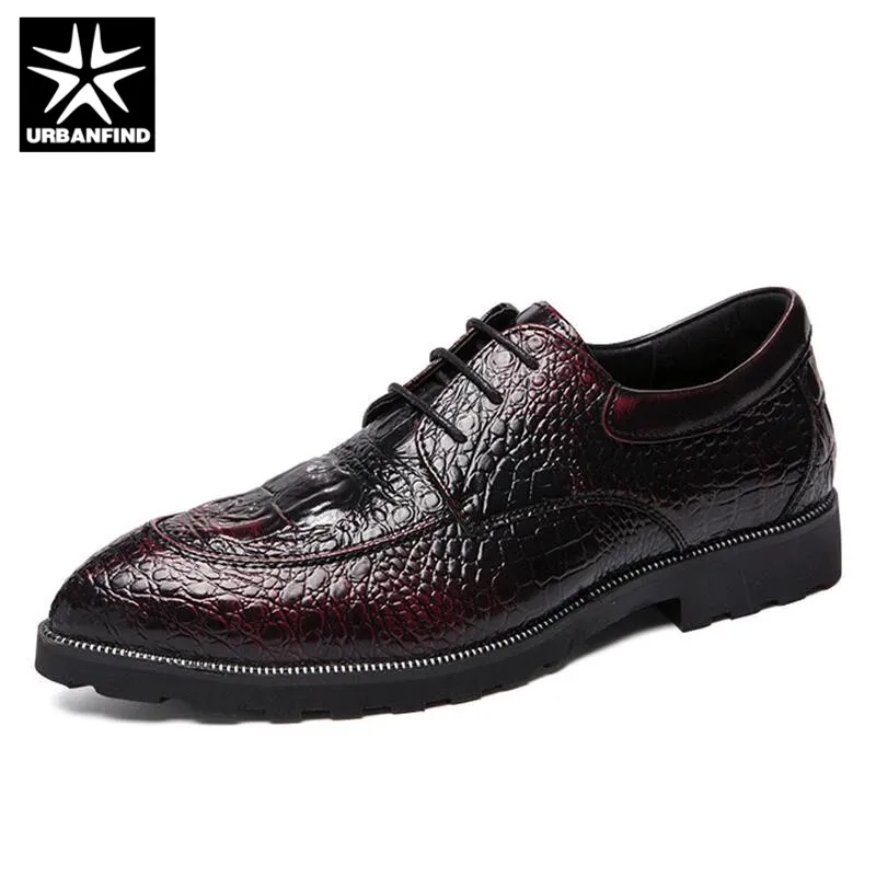 

Luxury Brand Men Wedding Oxford Leather Shoes Formal Crocodile Business Men's Shoes Men Loafers Flats