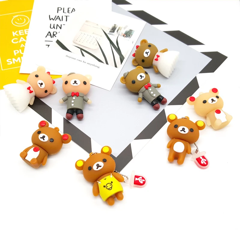 New bear rilakkuma style usb2 0 pen drive 32gb 64gb 128gb portable mini waterproof usb flash 3