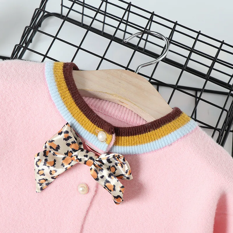 

Girl'S Sweater Mink Cashmere Western Style 2019 Fall And Winter Clothes New Style Kids' Overcoat Thicken Baby Knit Base Cardigan