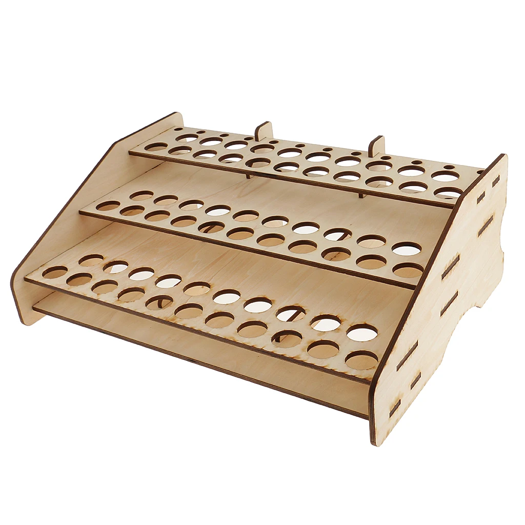 Wood Paint Bottles Rack Model Painting Brushes Tools Organizer Storage Holder Box for Hobbies Art
