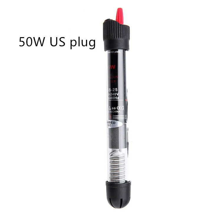50w US Plug Мини аквариумный нагревательный погружной нагревательный стержень для аквариума 220-240 В аквариумный термометр аквариумные аксессуары для аквариума - Цвет: 50w US Plug
