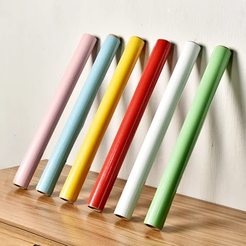 

Self-adhesive wallpaper baking varnish bright surface cabinet wardrobe desktop solid color furniture renovation sticker white wa