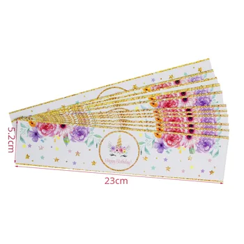 

24pcs Unicorn Bottle Sticker Mineral Water Bottle Sticker Happy Birthday Party Decoration 100 Sets