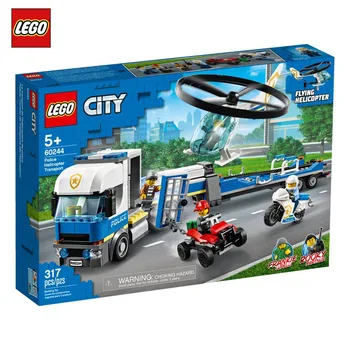 

LEGO 60244 City Series Police Helicopter Transport Building Block police set featuring a ripcord helicopte Childrens toys gift