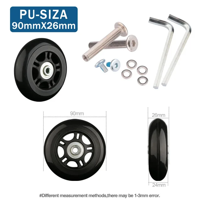 Luggage wheels repalcement trolley case pulley wheel mute universal accessories 20-28 inch suitcase wheels caster for luggage PU-90-26