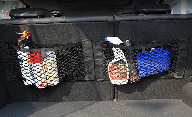 Сумка для хранения на заднем сиденье автомобиля, универсальный органайзер для спинки сиденья, нейлоновая сетка, сетка для автомобильного груза, держатель для багажа