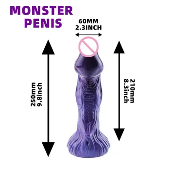 Butt Monster Fantasy Anal Dildo Female Large Artificial Penis Curved Silicone Big Dick Vaginal Stimulation Masturbation Sex Toy 6