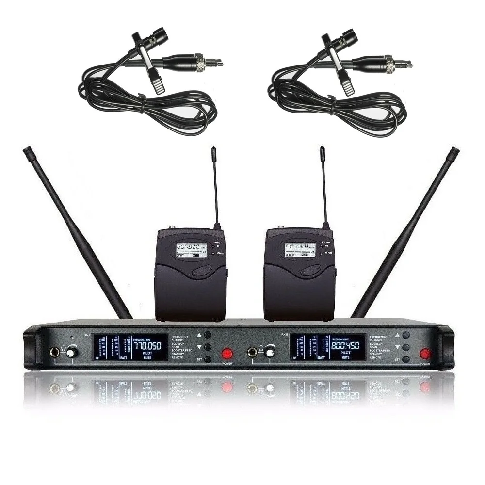 lavalier Bolymic Высокое качество UHF профессиональный двойной беспроводной микрофон Система сценические выступления два беспроводных микрофона - Цвет: lavalier
