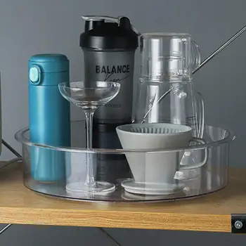 

Around 360 Degree Rotatable Storage Box Transparent Rotating Case Maximized Suitable Storage Space For Kitchen