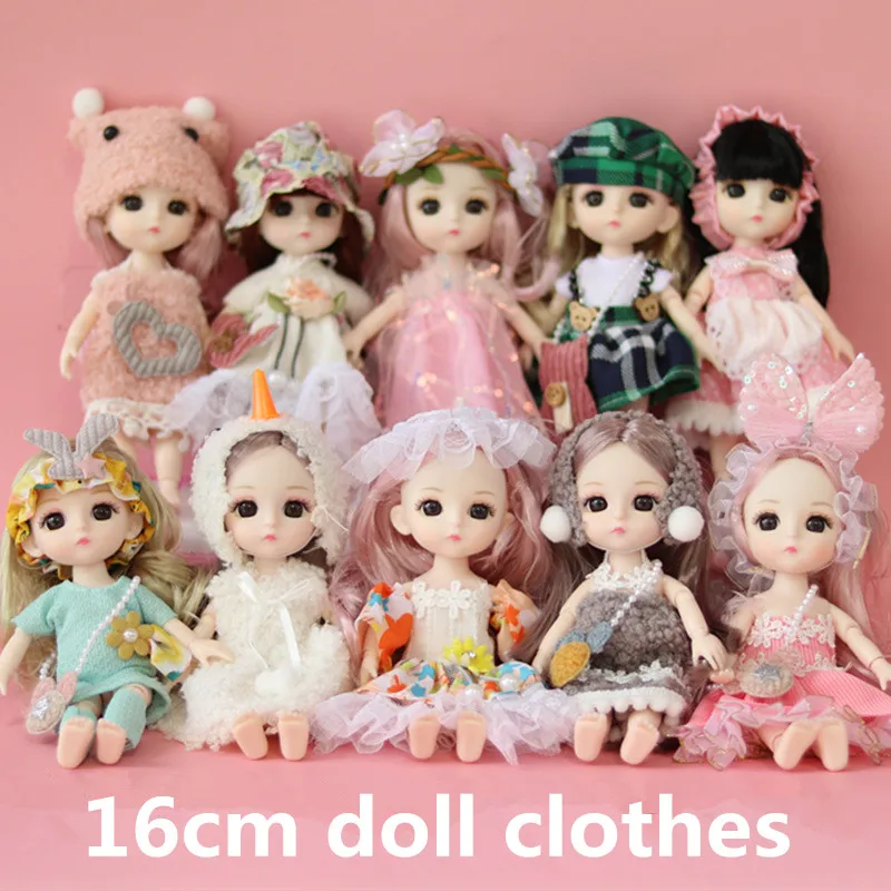 16cm groß Mini Doll Fshion Kleidung Kleid Freizeitschuhe Kinder 