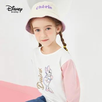 

Original Disney Girls Long Sleeve T-shirt Spring And Autumn New Color Block Long Sleeve Crew Neck Baby Girl Coat DB031AE02