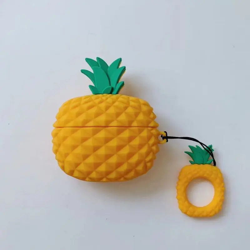 

1 PC Fresh Pineapple Silicone Case Soft Protective Cover with Lanyard for Airpods Pro