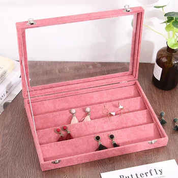 

Fashion Ring Earring Box Jewelry Storage Box Ear Stud Case Jewelry Earring Box Organizer With Cover Makeup Jewelry Gift Box