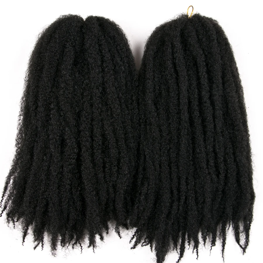 18 Inch Marley Hair Afro Kinky Braiding Hair Synthetic Crochet Braids 30 Strands/pack Black Ombre Brown Hair Extensions - Burgundy image 5