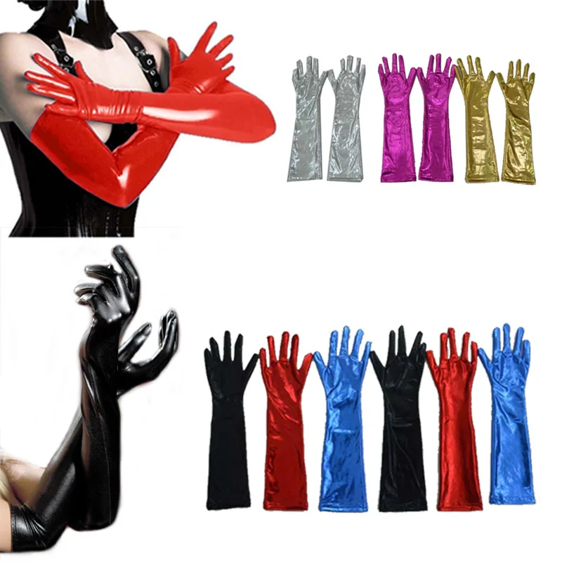 

Hot PU Leather Women Long Gloves Street Dance Fashion Sexy Punk Ladies Temperament Party Durable Gloves