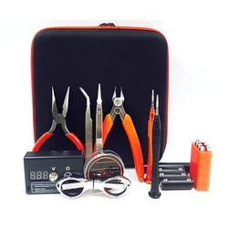 Nova chegada vape kit saco de ferramentas combinação conjunto completo kit diy v2 gabarito medidor pinça fio calor alicate vs ferramenta acessórios conjunto