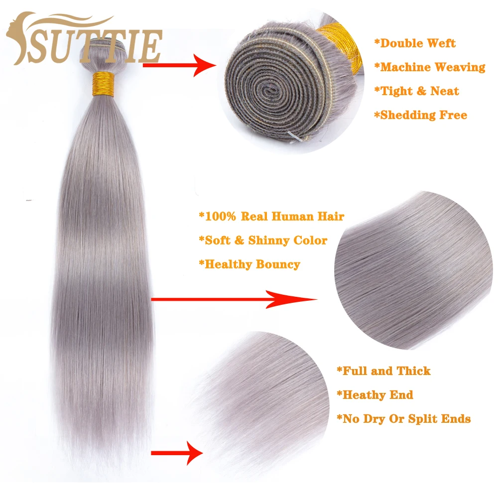 Pacotes de Cabelo Trama de Cabelo Brasileiras para Mulher Suttie Humano Virgem Roxa Rosa Azul Laranja Amarelo Colorido Tecelagem Extensões Cor 9 Apliques e perucas