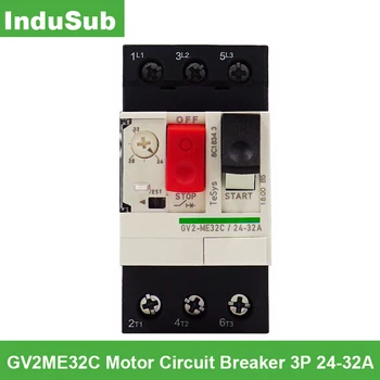 

Original GV2ME32C 24-32A Motor Thermal Magnetic Circuit Breaker Button 3P Protection Switch Setting Current Range