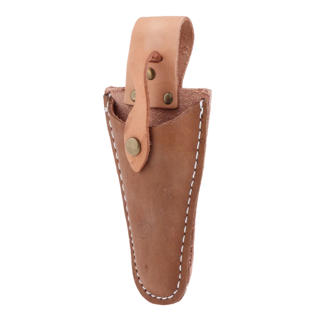 Thick Leather Pouch Bag for Pruning Shears with Loop Garden Scissors Sheath