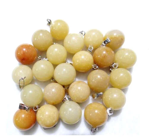 

Оптовая продажа, высокое качество, 50 шт., круглый шар из натурального камня, желтая Подвеска для самостоятельного изготовления ювелирных изделий, ожерелье, аксессуары