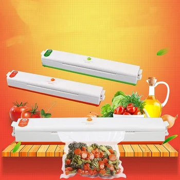 

Household Food Vacuum Sealer Packaging Machine Film Sealer Vacuum Packer Orange+White EU Plug