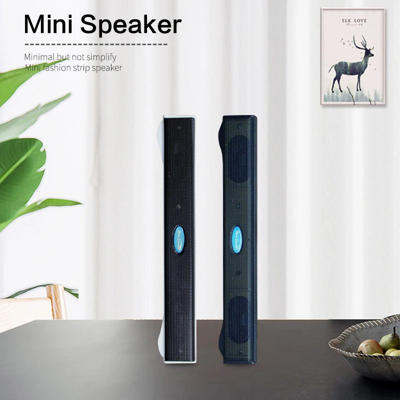 

White Balck 2.0 Portable Laptop/Computer/PC Speaker USB Sound Bar Stick Music Player Speakers For Tablet PC