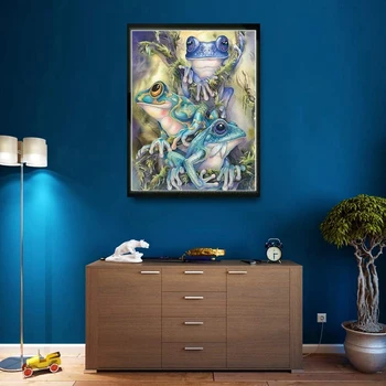

Frog 5D Diy Full Drill Diamond Painting Animal Cross Stitch Kit Decor Embroidery