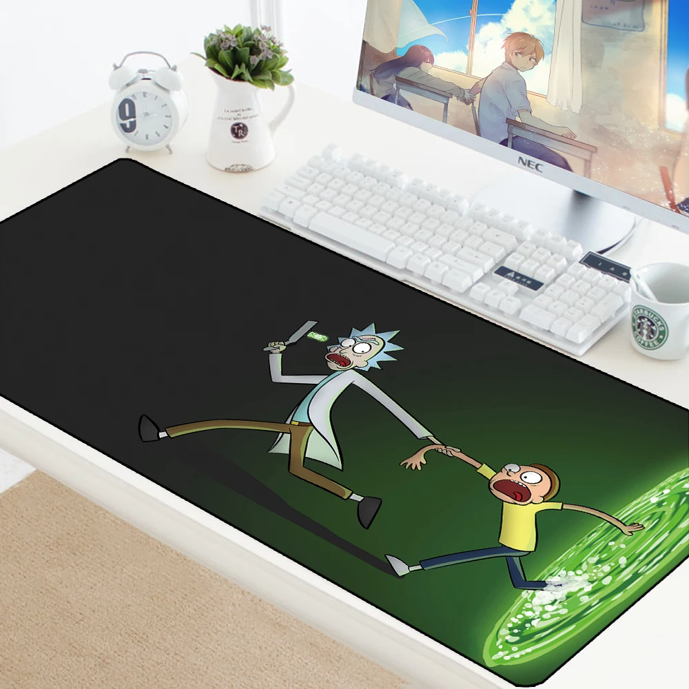 

900x400MM Rick and Morty Mousepad HD Pattern Office Desk Padmouse Anime Keyboard Computer Large XXL Play Mats for csgo Mouse Pad